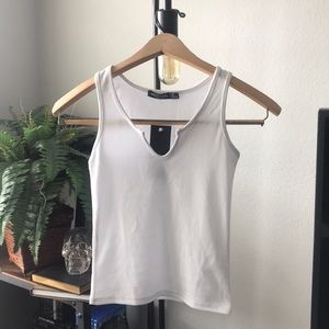 Nasty Gal Notch Ribbed Tank Size 4